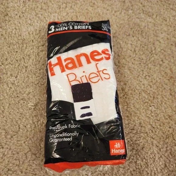 Hanes Men's Briefs 3-Pack Size 38 NWT Underwear Cotton 1992 Vtg Preshrunk #A22 - Picture 1 of 3
